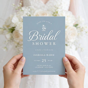 Staubblaue einfache elegante Babyparty-Einladung f Einladung