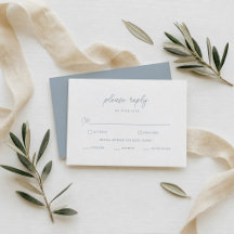 Staubblaue elegante saubere Schrift Hochzeits-RSVP