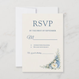 Staubblaue europäische RSVP-Karte RSVP Karte