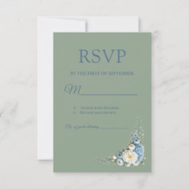 Staubblaue europäische RSVP-Karte RSVP Karte