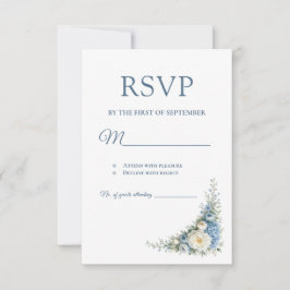 Staubblaue europäische RSVP-Karte RSVP Karte