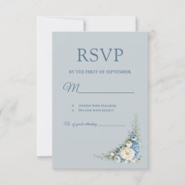 Staubblaue europäische RSVP-Karte RSVP Karte