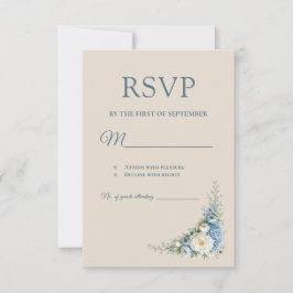 Staubblaue europäische RSVP-Karte RSVP Karte