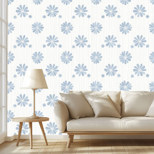 Staubblaue Gänseblümchen Vintage Blumen Weiches Mu Tapete