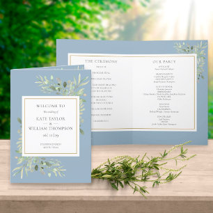 Staubblaue Grünpflanzen-Hochzeit Programm