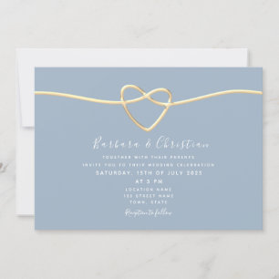 Staubblaue Hochzeit Einladung