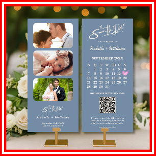 Staubblaue Hochzeit   Foto-QR-Code