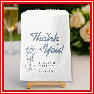 Staubblaue Hochzeit Wildblume Geschenktütchen