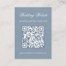 Staubblaue Hochzeits-Website QR-Code und Kalligraf