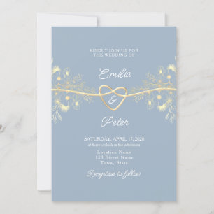 Staubblaue Hochzeitseinladung Einladung