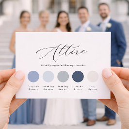 Staubblaue Hochzeitskleidung Karte