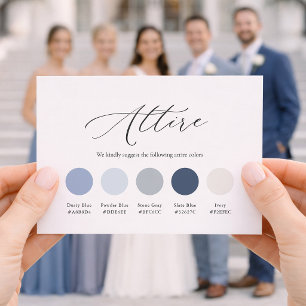 Staubblaue Hochzeitskleidung Karte