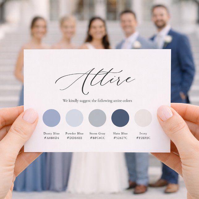 Staubblaue Hochzeitskleidung Karte (Von Creator hochgeladen)