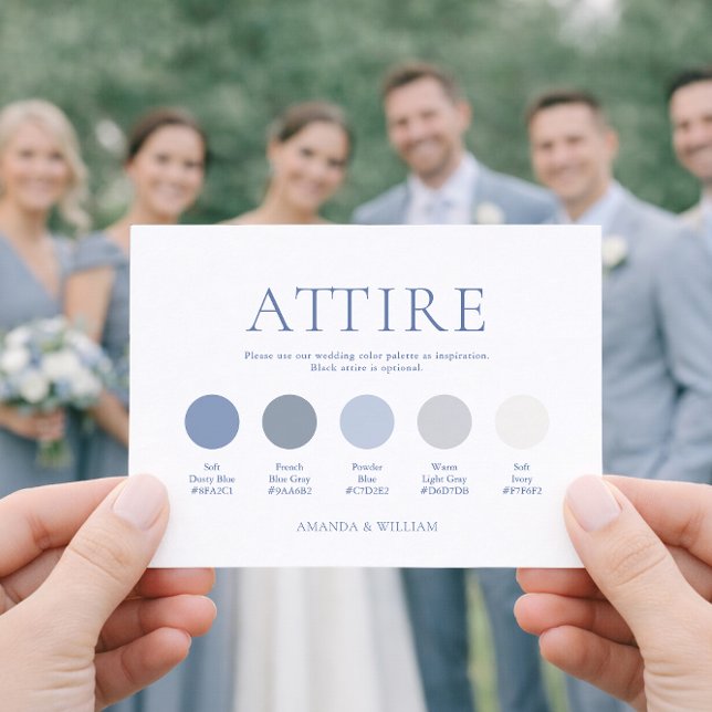 Staubblaue Hochzeitskleidung Karte (Von Creator hochgeladen)