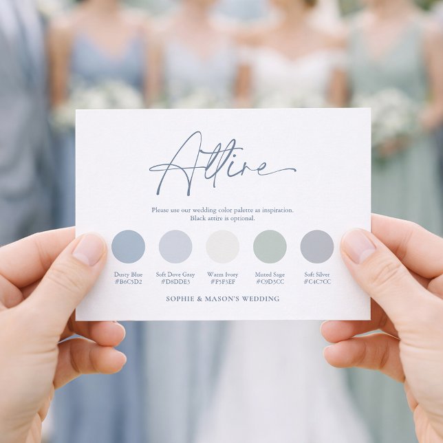 Staubblaue Hochzeitskleidung Karte (Von Creator hochgeladen)