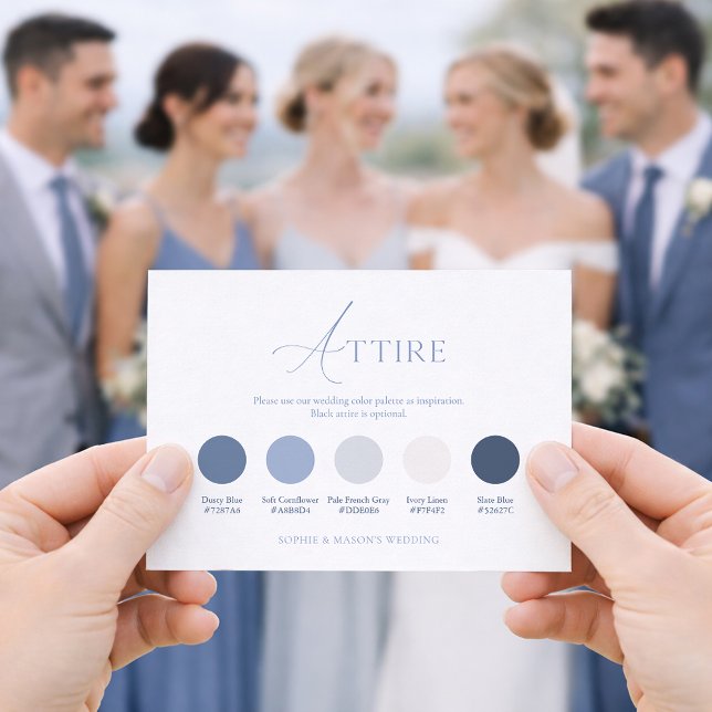 Staubblaue Hochzeitskleidung Karte (Von Creator hochgeladen)