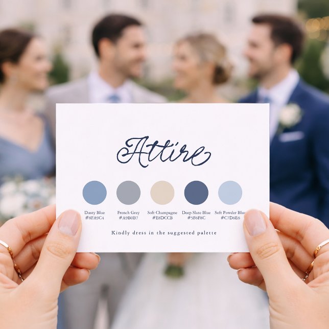 Staubblaue Hochzeitskleidung Karte (Von Creator hochgeladen)