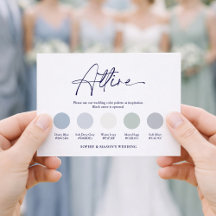 Staubblaue Hochzeitskleidung Karte | Florale Kleid