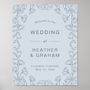 Staubblaue Hochzeitsposter Poster
