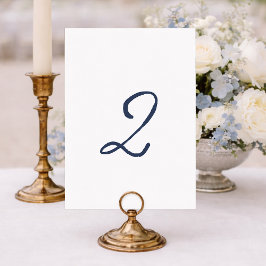 Staubblaue Hochzeitstafel 2 – Französischer Streif Einladung