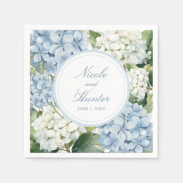 Staubblaue Hortensien-Blumenhochzeit Serviette
