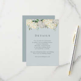 Staubblaue Hortensien-Hochzeitsdetails RSVP Karte