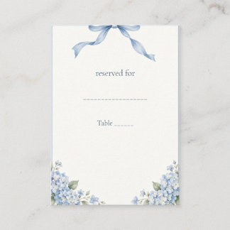 Staubblaue Hortensien-Schreib-Hochzeitskarten Platzkarte