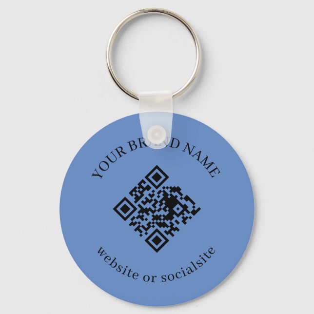 Staubblaue individuelle QR-Code-Schlüsselanhänger  Schlüsselanhänger (Vorderseite)