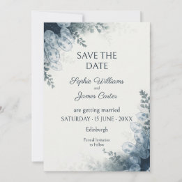 Staubblaue Lunaria-Farn-Hochzeit - Save-the-Date Save The Date