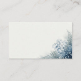 Staubblaue Lunaria-Farn-Hochzeitsplatzkarte Platzkarte
