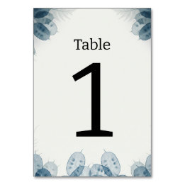 Staubblaue Lunaria-Farn-Hochzeitstischnummer Tischnummer