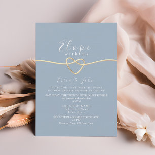 Staubblaue Mikro-Hochzeit Einladung