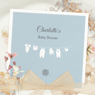 Staubblaue minimalistische Babyparty für einen Jun Serviette