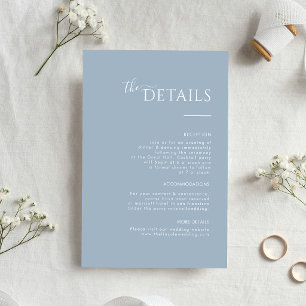 Staubblaue moderne minimalistische Hochzeits-Detai RSVP Karte