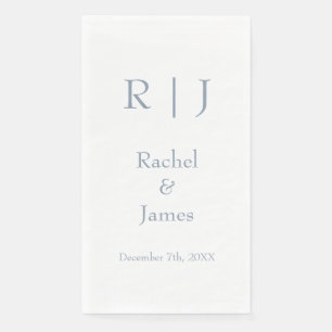 Staubblaue Monogramme Name Einfache Minimale Hochz Serviette