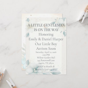 Staubblaue Narzissen-Babyshower-Einladung für Baby Einladung