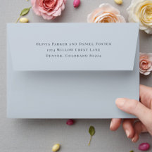 Staubblaue Rücksendeadresse Hochzeit Kuvert