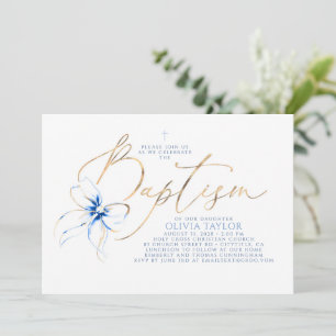 Staubblaue Schleife Elegante Minimalistische Moder Einladung