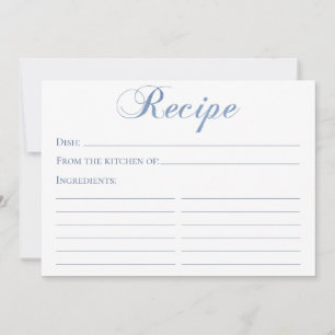 Staubblaue Schrift Rezeptkarte