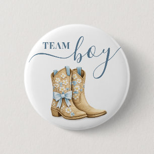Staubblaue Team Boy Stiefel Geschlechtsenthüllung Button