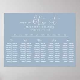 Staubblaue Tischordnung Hochzeit Sitzplan Poster