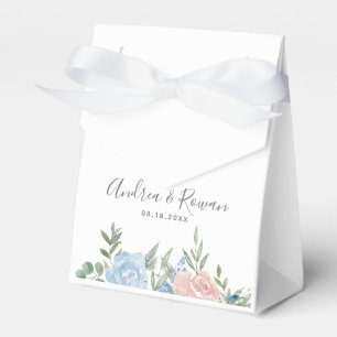 Staubblaue und rosa Blumen-Hochzeitsgunst-Box Geschenkschachtel