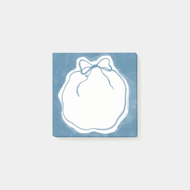 Staubblaue Wasserfarbe-Bogen-Kranz Post-it® Notizz Post-it Klebezettel (Vorderseite)