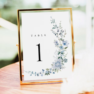 Staubblaue Wildblumen-Blumen-Hochzeitstisch-Nummer