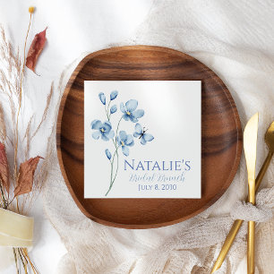 Staubblaue Wildblumen-Personalized-Braut- Dusche Serviette