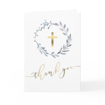 staubblauer Aquarellkranz, religiös Danke