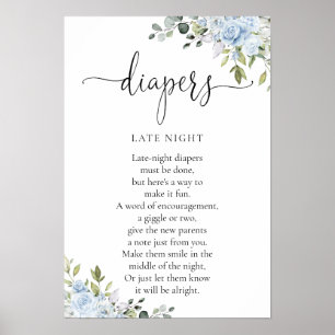 Staubblauer Blumen-Eukalyptus-Baby-Party-Plakat Poster