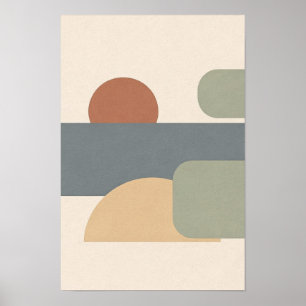 Staubblauer Horizont und Terrakotta-Kreis Poster
