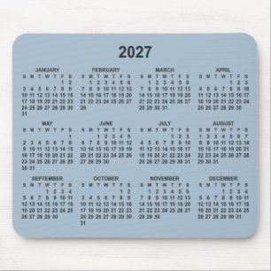 Staubblauer Kalender 2027 Mousepad