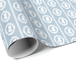Staubblauer Osterhase Cameo Geschenkpapier